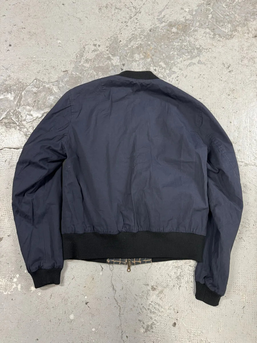Dries Van Noten Pattern Reversible Navy/Orange Bomber Jacket (M) YItVThV 5