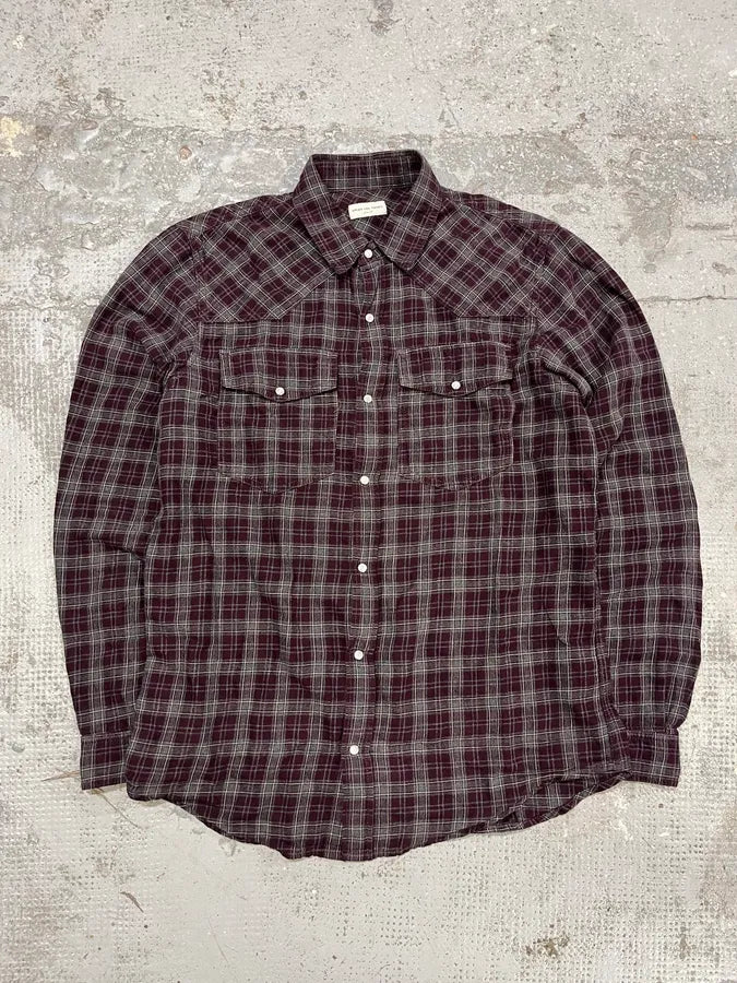 Dries Van Noten Red & Green Checked Western Shirt IPrEAFI 0