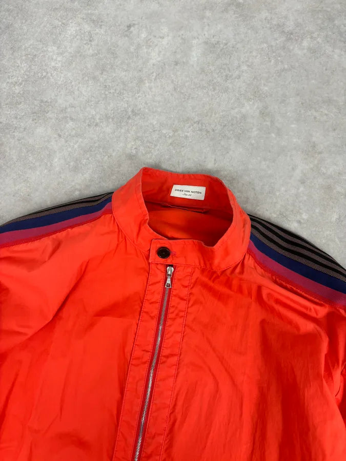 Dries Van Noten Red Striped Sleeve Windbreaker Jacket NEITWON 4
