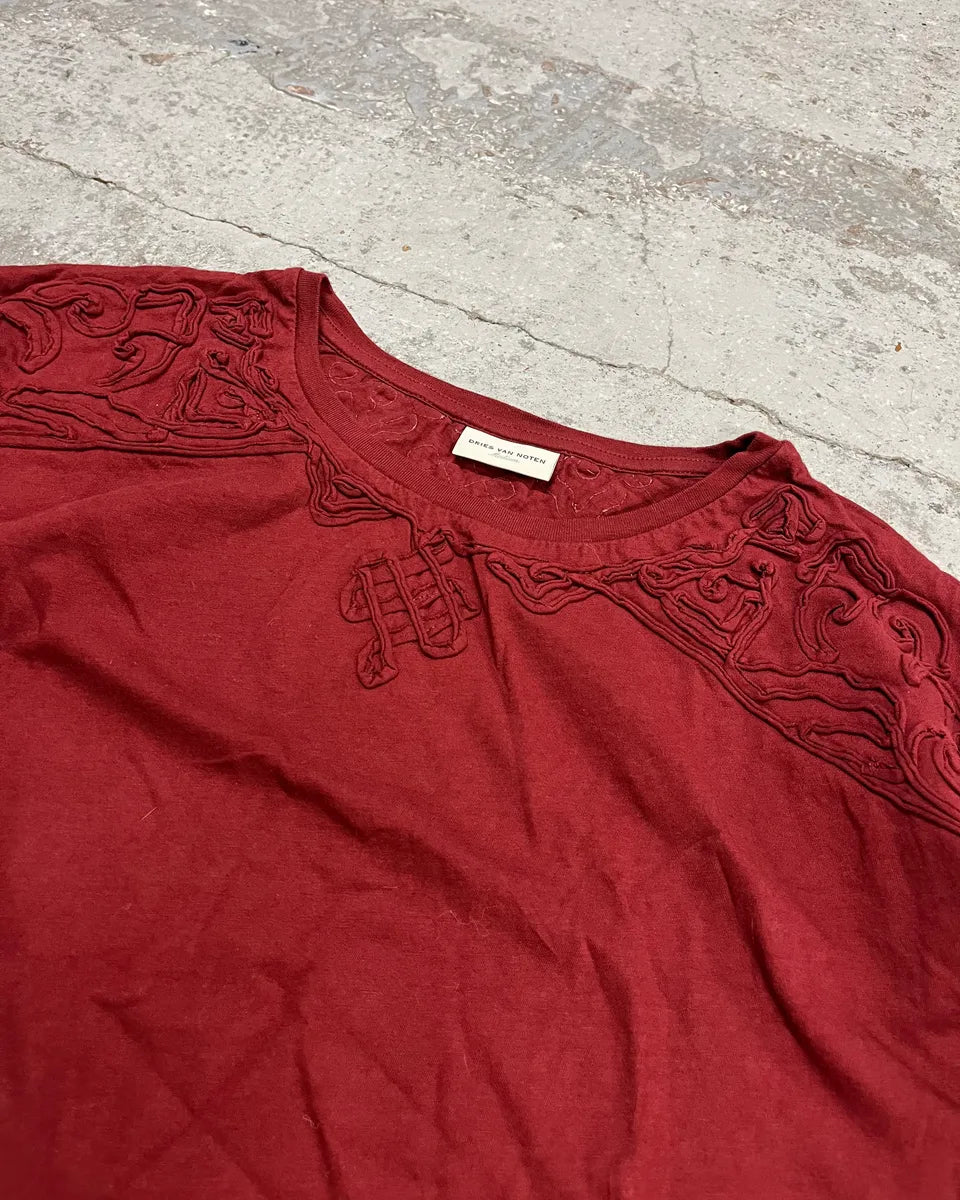 Dries Van Noten Red Embroidered Longsleeve T-Shirt GpqROYy 4