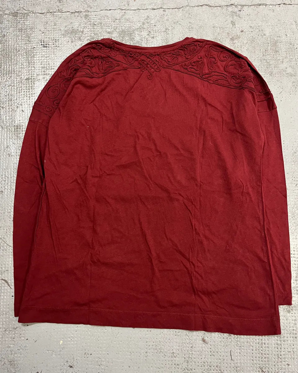 Dries Van Noten Red Embroidered Longsleeve T-Shirt GpqROYy 6