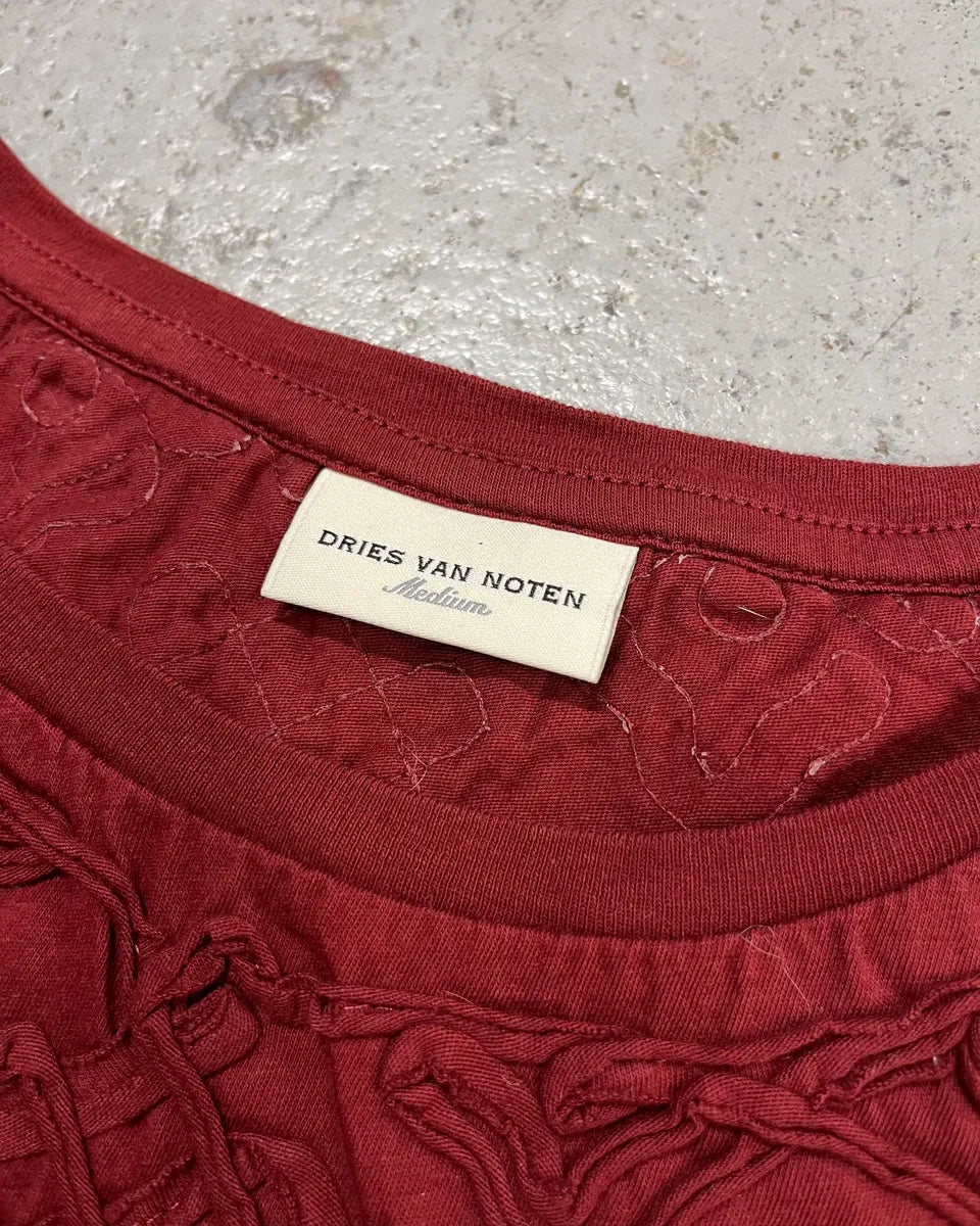 Dries Van Noten Red Embroidered Longsleeve T-Shirt GpqROYy 7