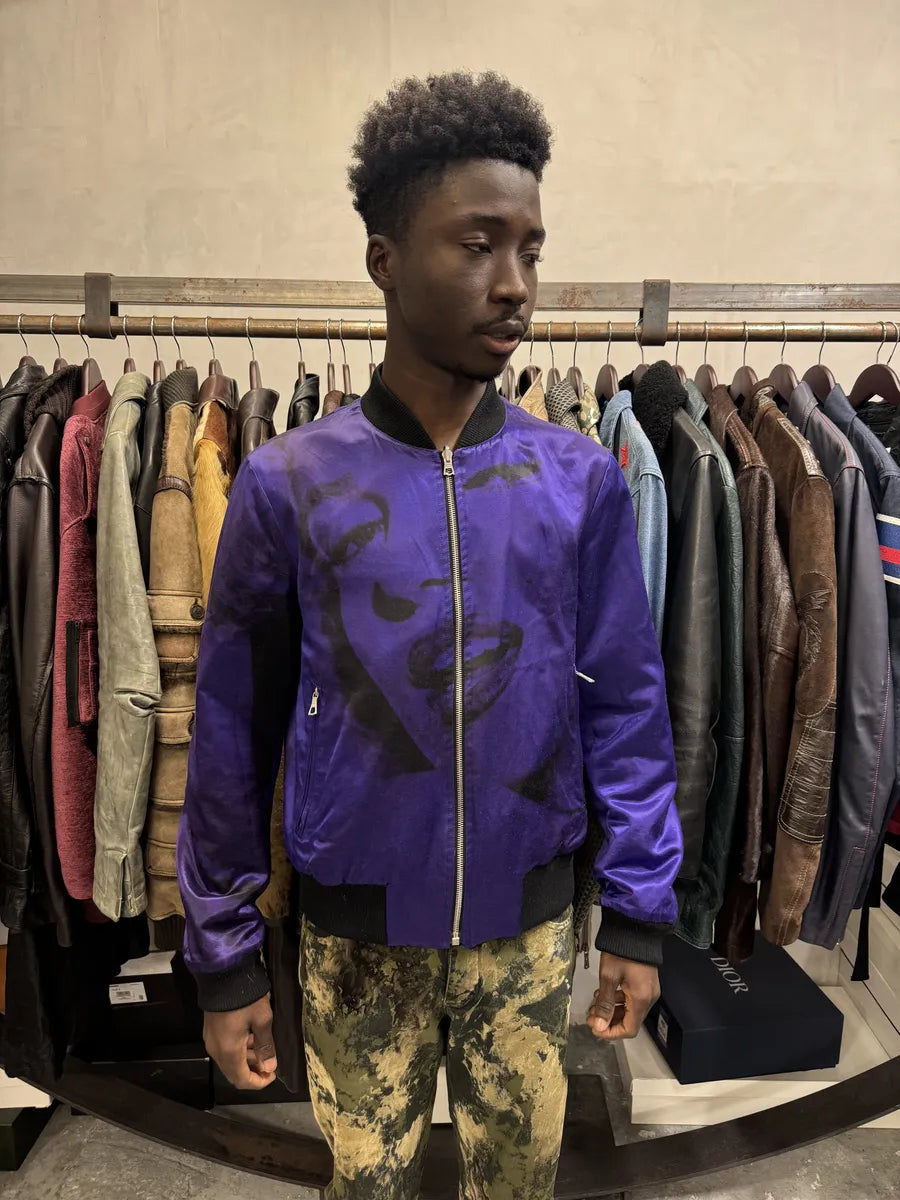 Dries Van Noten Reversible Purple Marilyn Monroe Bomber Jacket UkFwPQJ 3