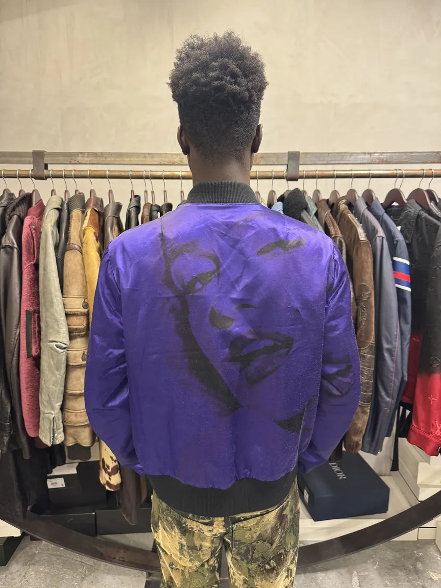 Dries Van Noten Reversible Purple Marilyn Monroe Bomber Jacket UkFwPQJ 4