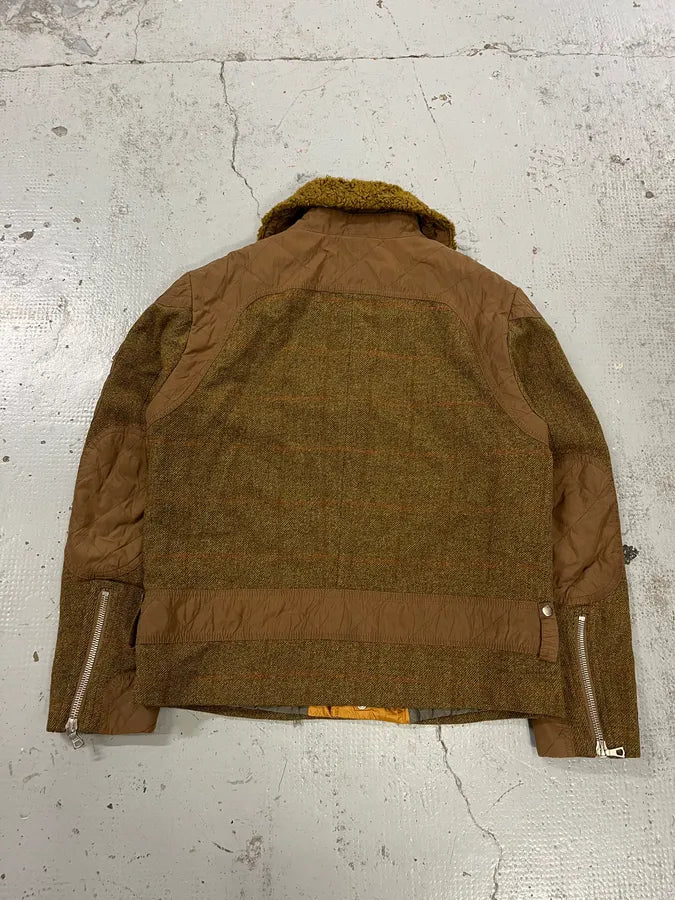 Dries Van Noten Sherpa Collar Asymmetrical Zip Wool Olive Jacket rgKjaWW 7