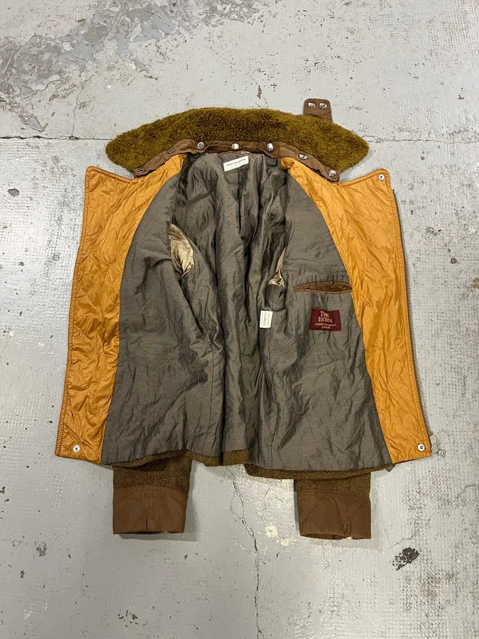 Dries Van Noten Sherpa Collar Asymmetrical Zip Wool Olive Jacket rgKjaWW 8
