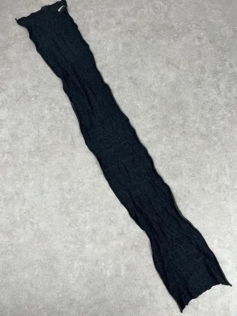 Dries Van Noten Wool Metallic Grey Scarf ssWFJel 4