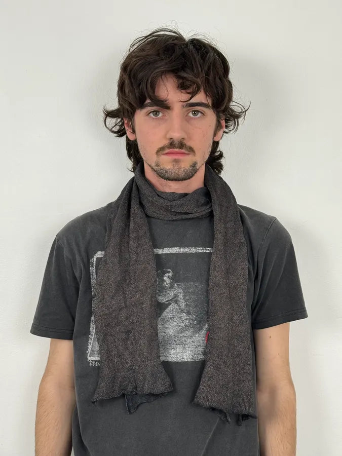 Dries Van Noten Wool Metallic Grey Scarf ssWFJel 1