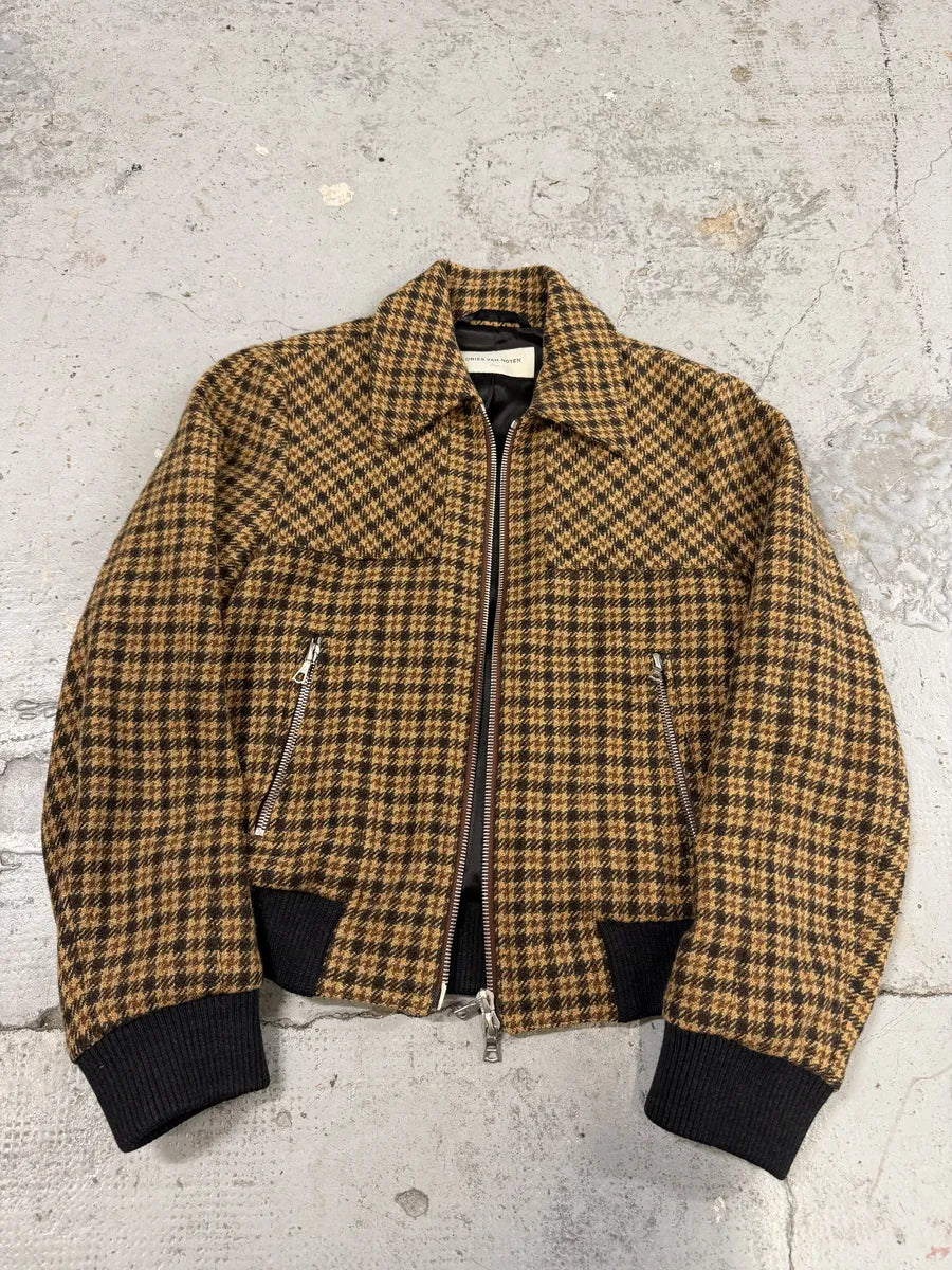 Dries Van Noten Wool Tartan Camel Jacket geFgeII 10