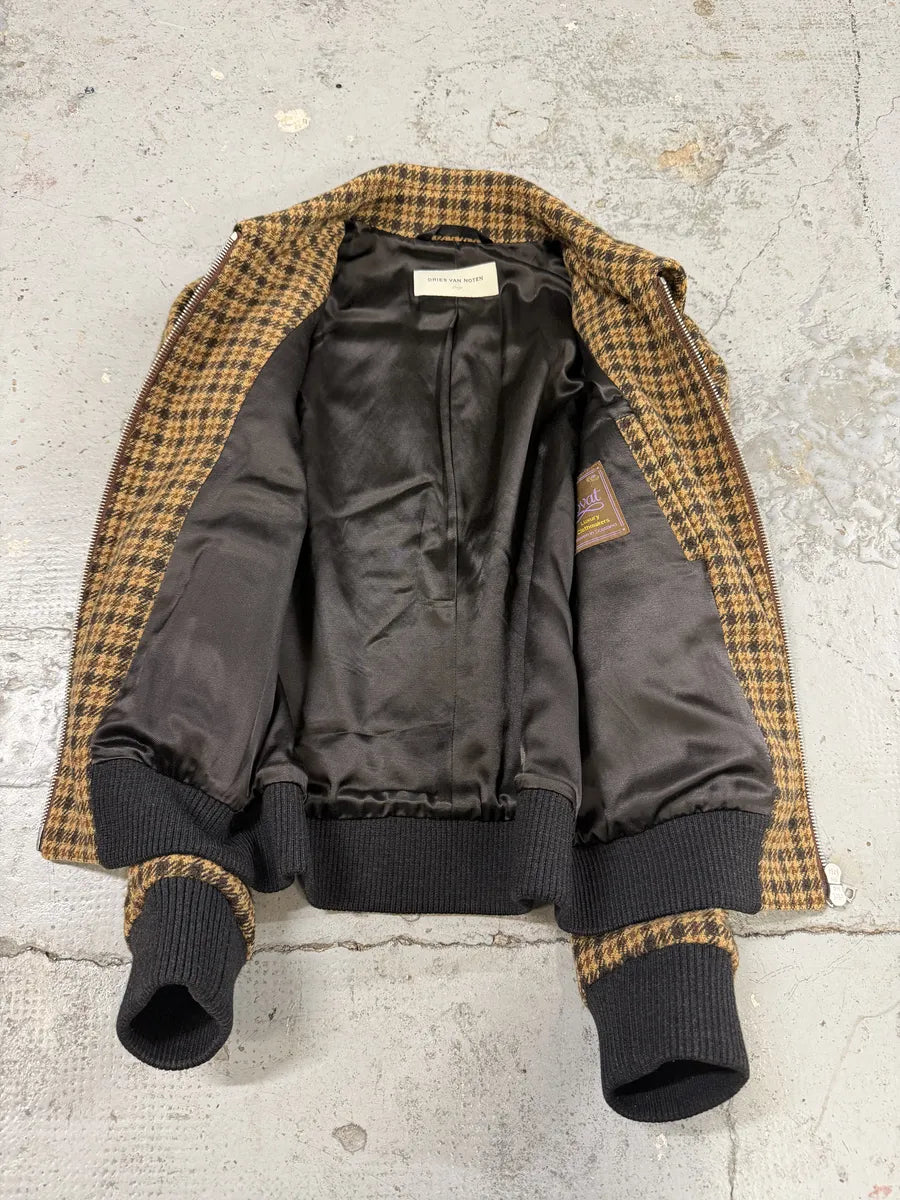 Dries Van Noten Wool Tartan Camel Jacket geFgeII 4