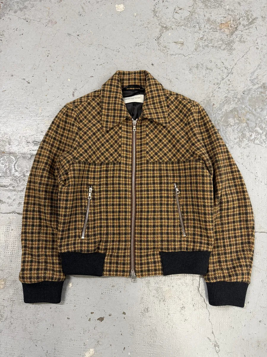 Dries Van Noten Wool Tartan Camel Jacket geFgeII 5