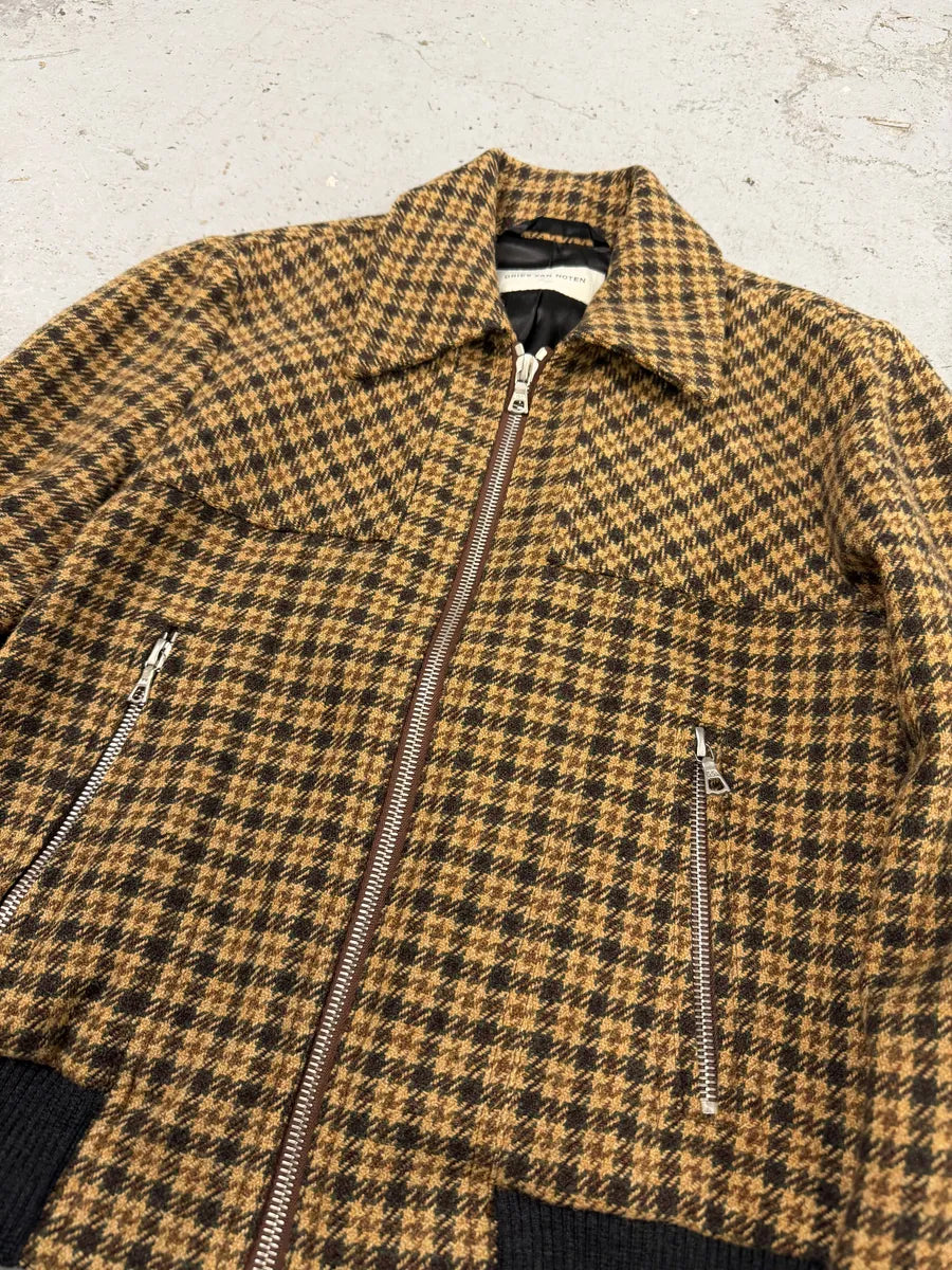 Dries Van Noten Wool Tartan Camel Jacket geFgeII 6