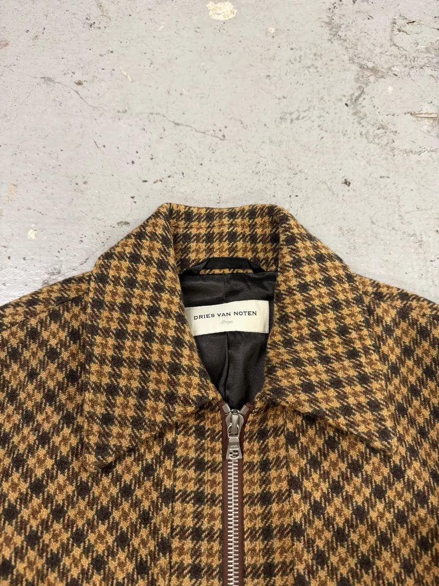 Dries Van Noten Wool Tartan Camel Jacket geFgeII 7