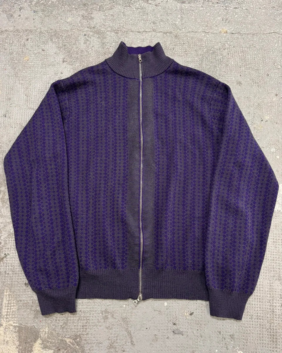 Drives Van Noten Wool Merino Purple Zip-Up (L/XL) 0
