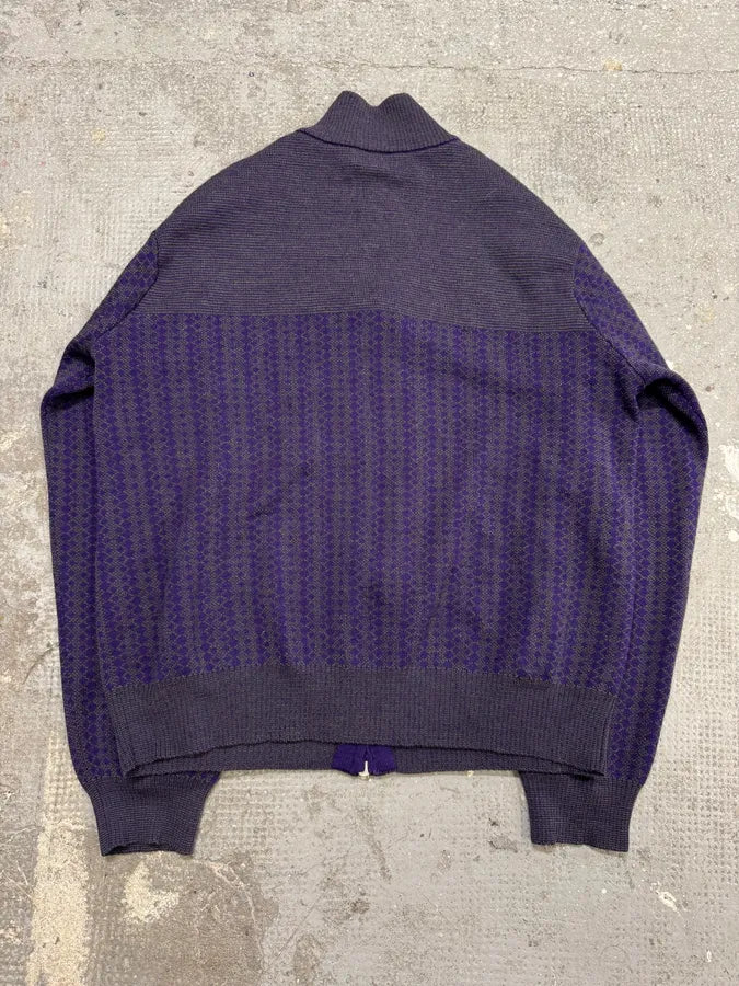 Drives Van Noten Wool Merino Purple Zip-Up (L/XL) 10