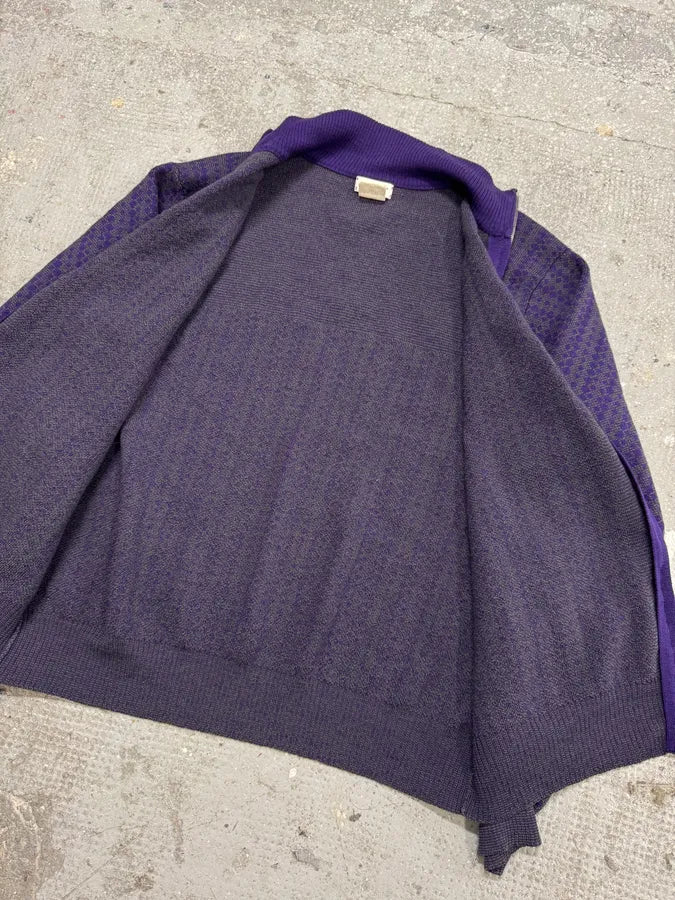 Drives Van Noten Wool Merino Purple Zip-Up (L/XL) 11