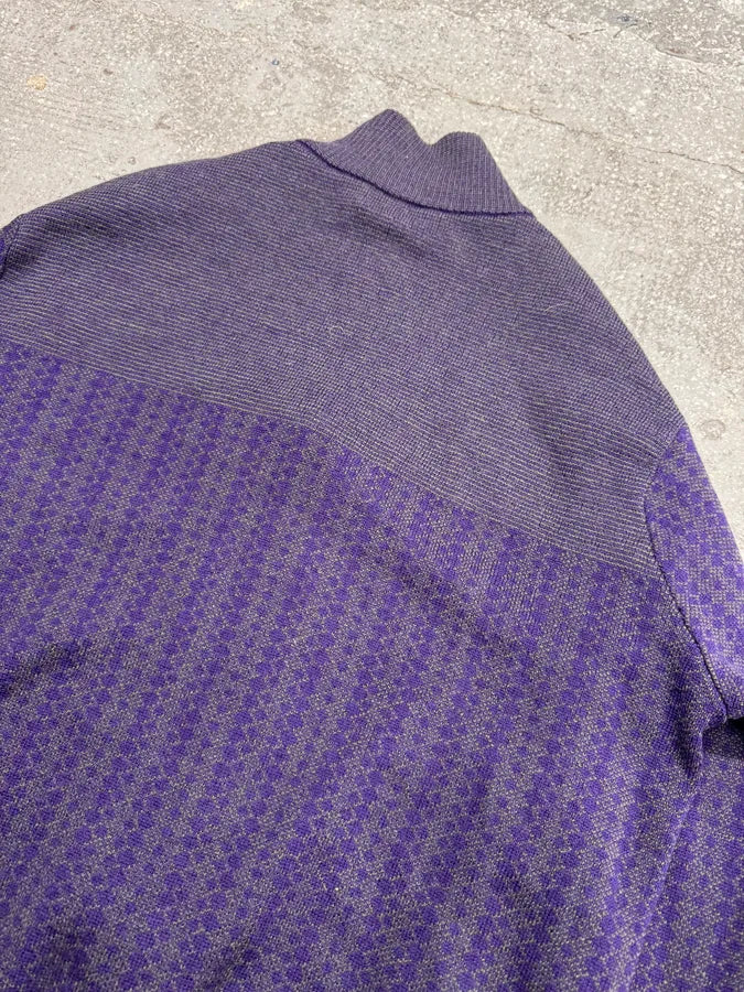Drives Van Noten Wool Merino Purple Zip-Up (L/XL) 12