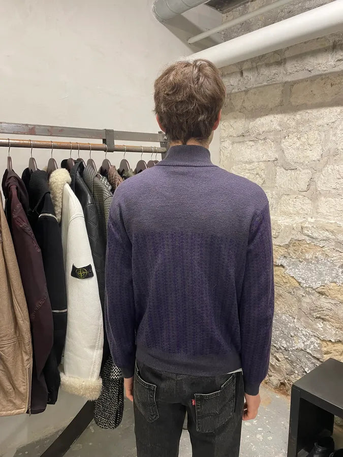 Drives Van Noten Wool Merino Purple Zip-Up (L/XL) 5