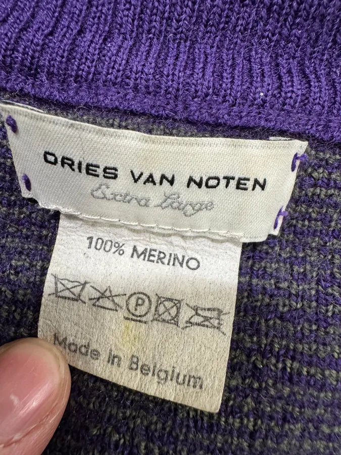 Drives Van Noten Wool Merino Purple Zip-Up (L/XL) 7