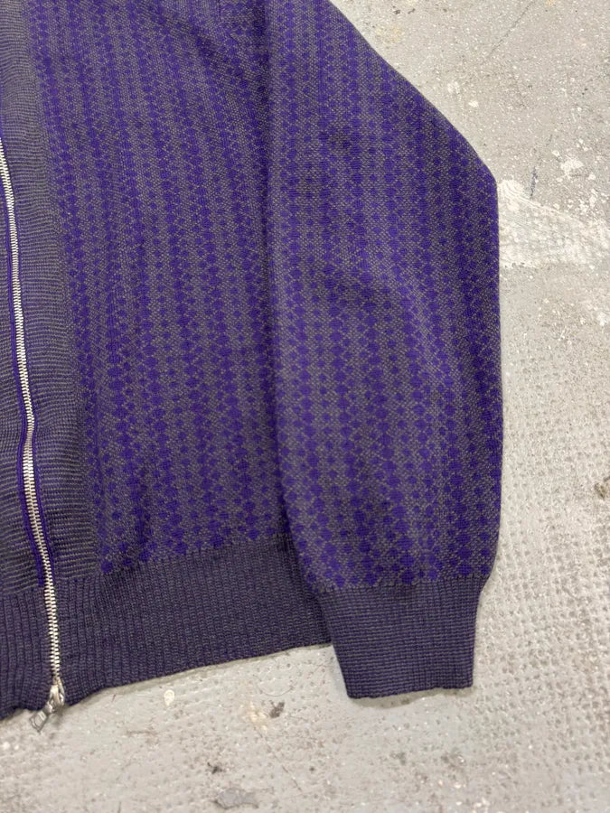 Drives Van Noten Wool Merino Purple Zip-Up (L/XL) 9