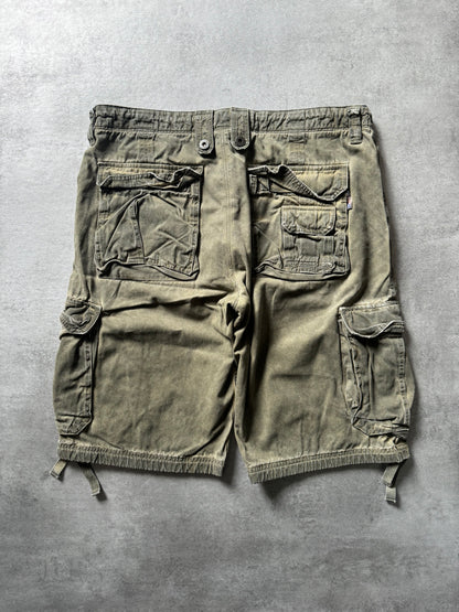 FW2006 Dolce & Gabbana Multi Pockets Cargo Olive Shorts (L) - 2