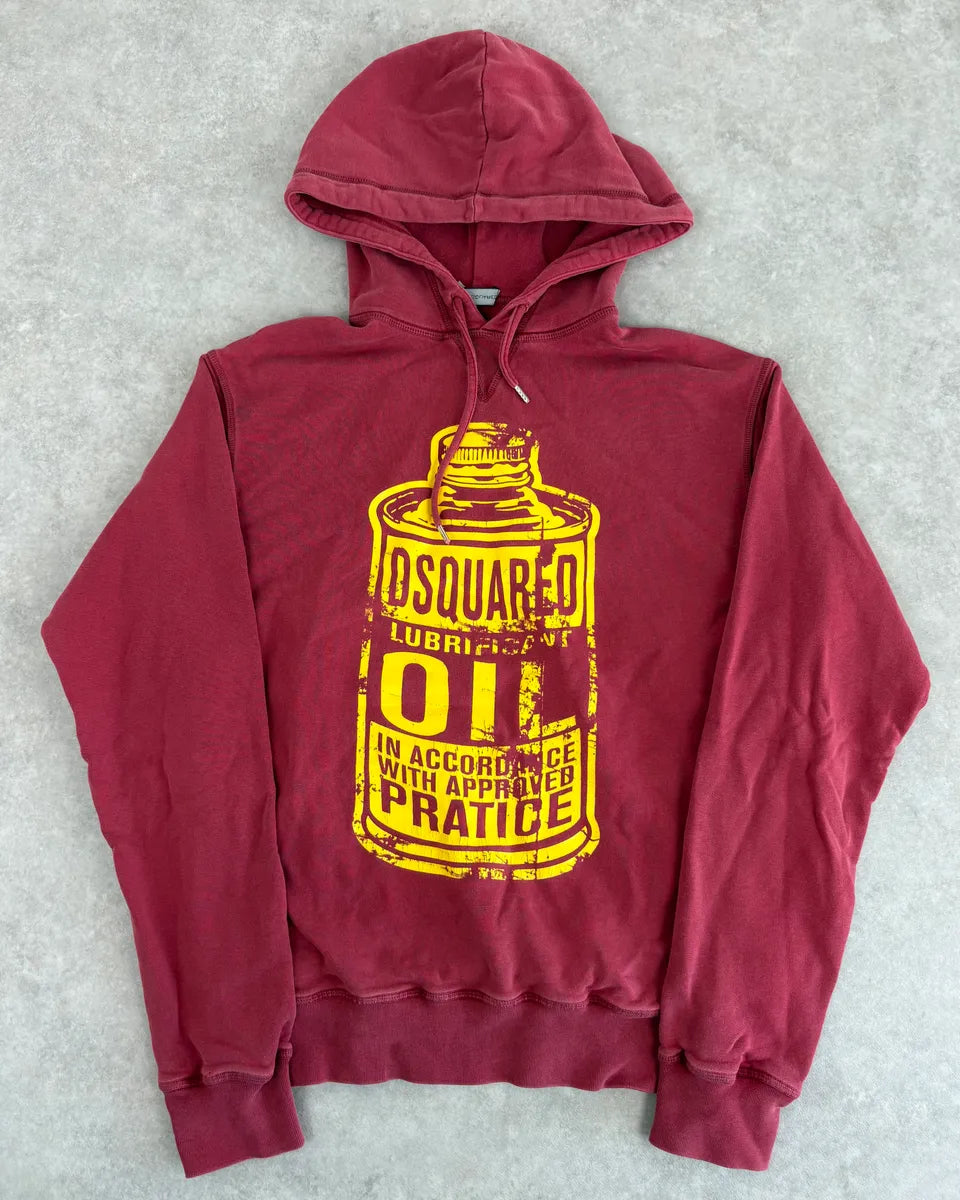AW2009 Dsquared2 Red & Yellow “Oil” Hoodie HdqWsvN 0