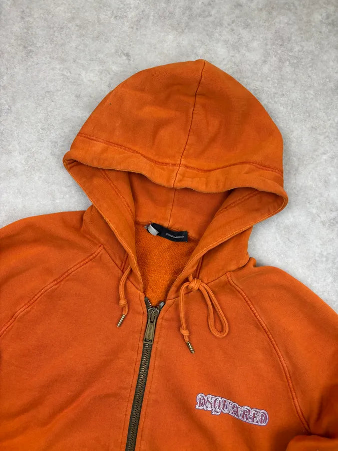 AW2005 Dsquared2 Orange Jesus Friend Zip-up Hoodie GdZdDir 4