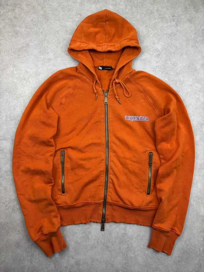 AW2005 Dsquared2 Orange Jesus Friend Zip-up Hoodie GdZdDir 1