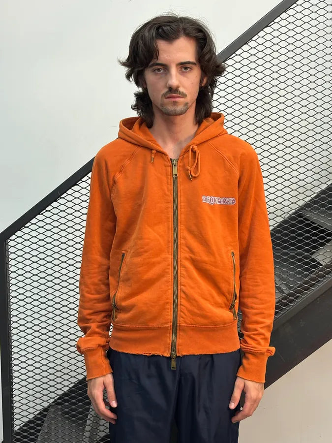 AW2005 Dsquared2 Orange Jesus Friend Zip-up Hoodie GdZdDir 3