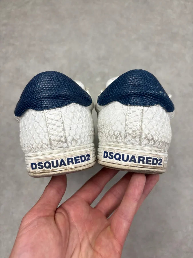 Dsquared White Python Leather Low Sneakers PwHyLyc 4