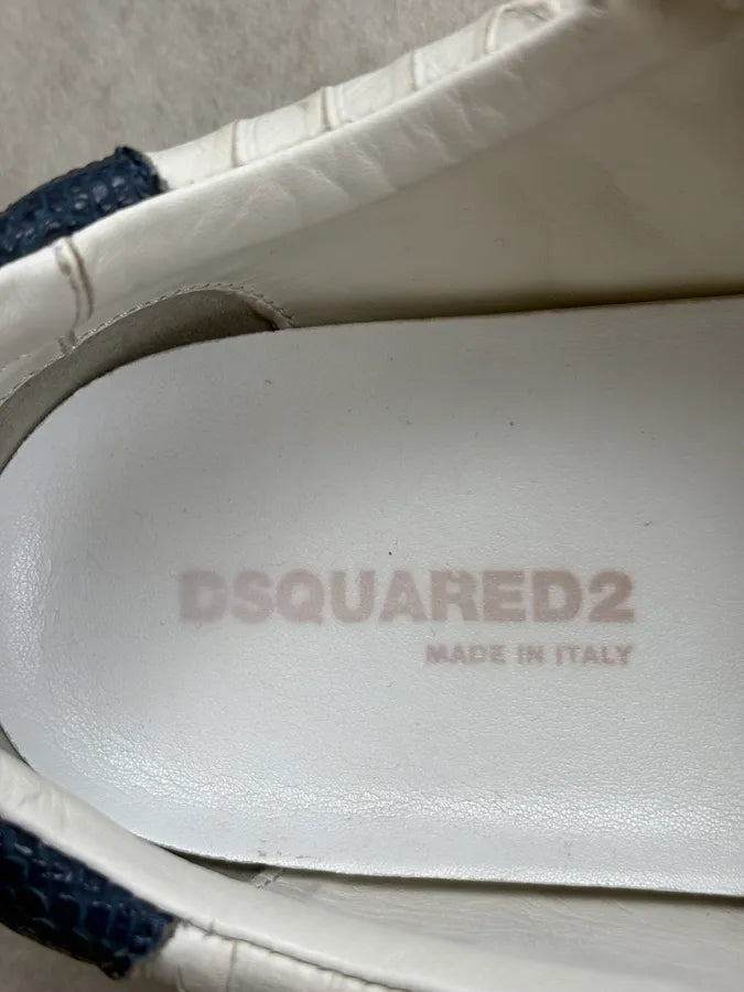 Dsquared White Python Leather Low Sneakers PwHyLyc 6