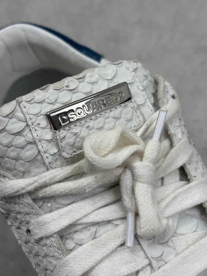 Dsquared White Python Leather Low Sneakers PwHyLyc 7