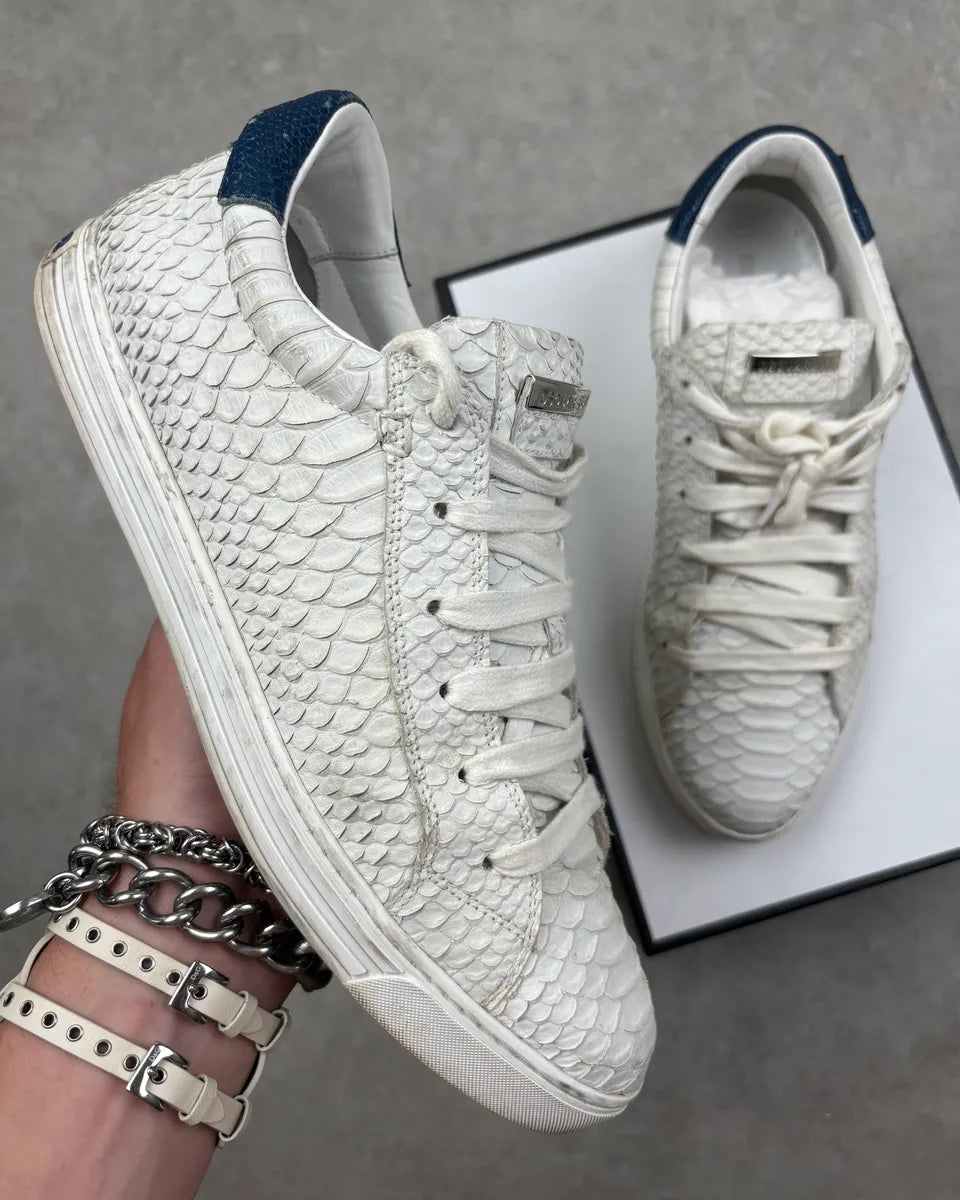 Dsquared White Python Leather Low Sneakers PwHyLyc 0