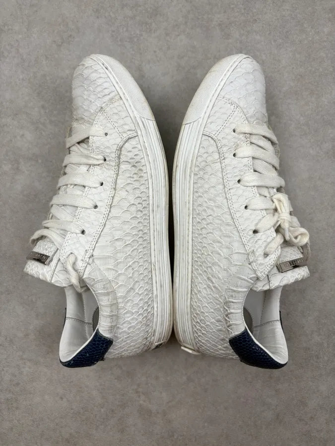 Dsquared White Python Leather Low Sneakers PwHyLyc 3