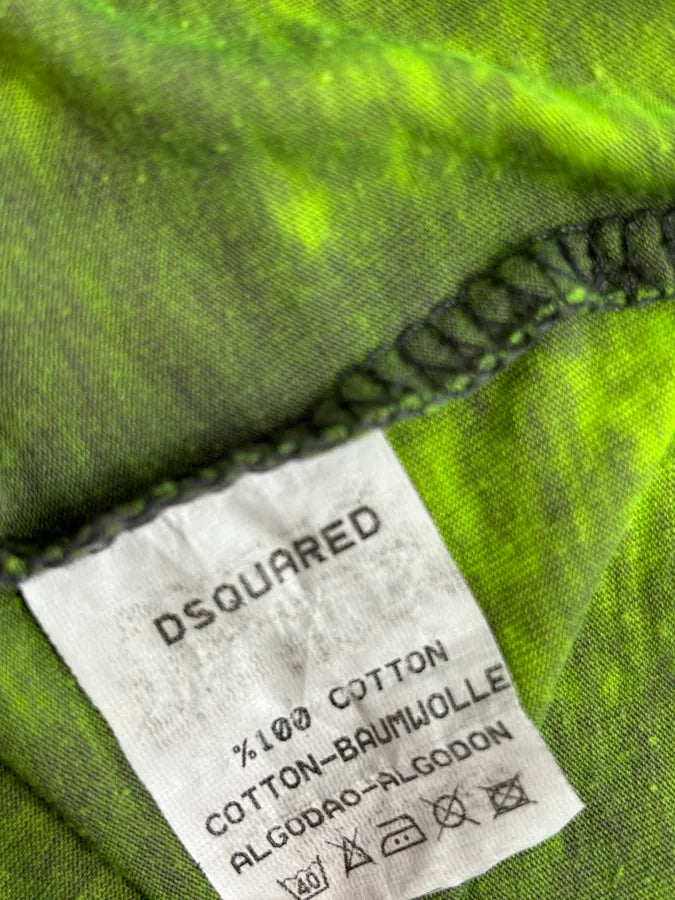 Dsquared2 Acid Green USA Flag T-Shirt bOwcCZp 8