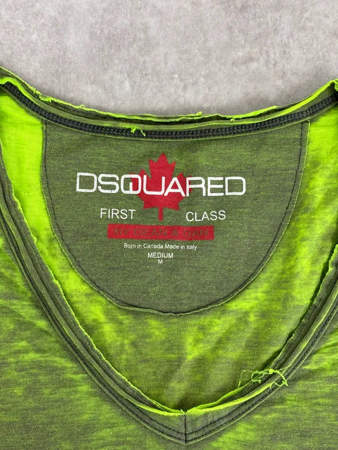 Dsquared2 Acid Green USA Flag T-Shirt bOwcCZp 6