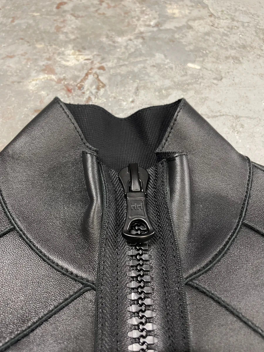 DSquared2 Banded Black Avant-Garde Leather Cropped Jacket (XS/S) 6