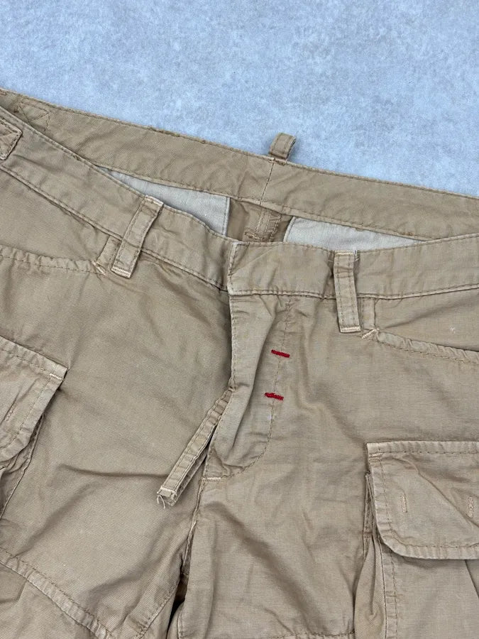 SS2008 Dsquared2 Beige Multi Pockets Cargo Shorts EqtTdZo 6