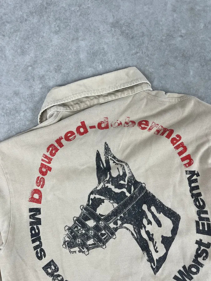 AW2007 Dsquared2 Beige Dog Longsleeve Polo JzRZmjl 5
