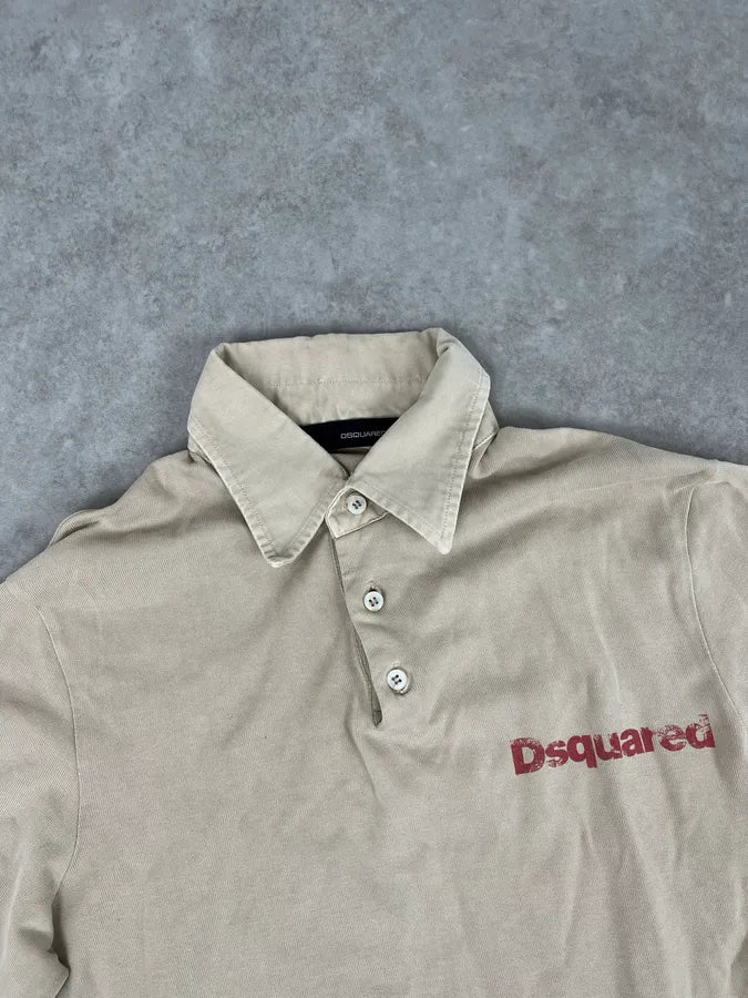 AW2007 Dsquared2 Beige Dog Longsleeve Polo JzRZmjl 3