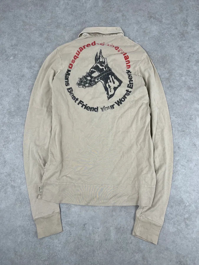 AW2007 Dsquared2 Beige Dog Longsleeve Polo JzRZmjl 4