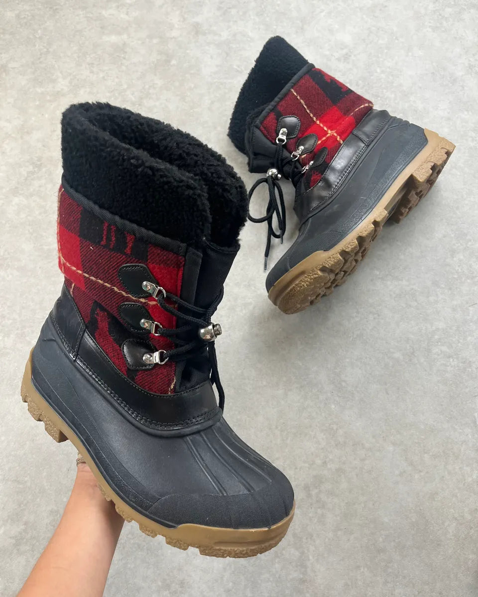 Dsquared2 Black & Red Tartan Snow Boots NrbBLIO 0