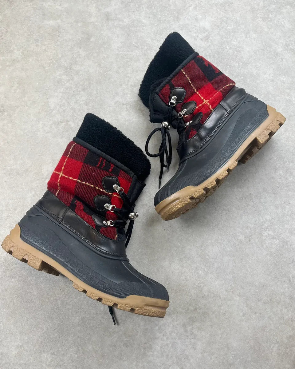 Dsquared2 Black & Red Tartan Snow Boots NrbBLIO 1