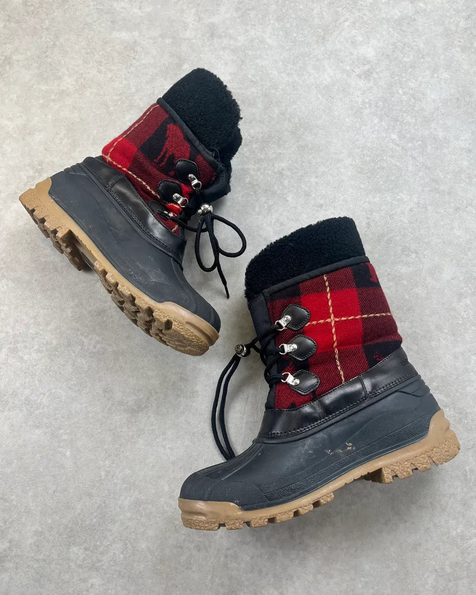 Dsquared2 Black & Red Tartan Snow Boots NrbBLIO 2