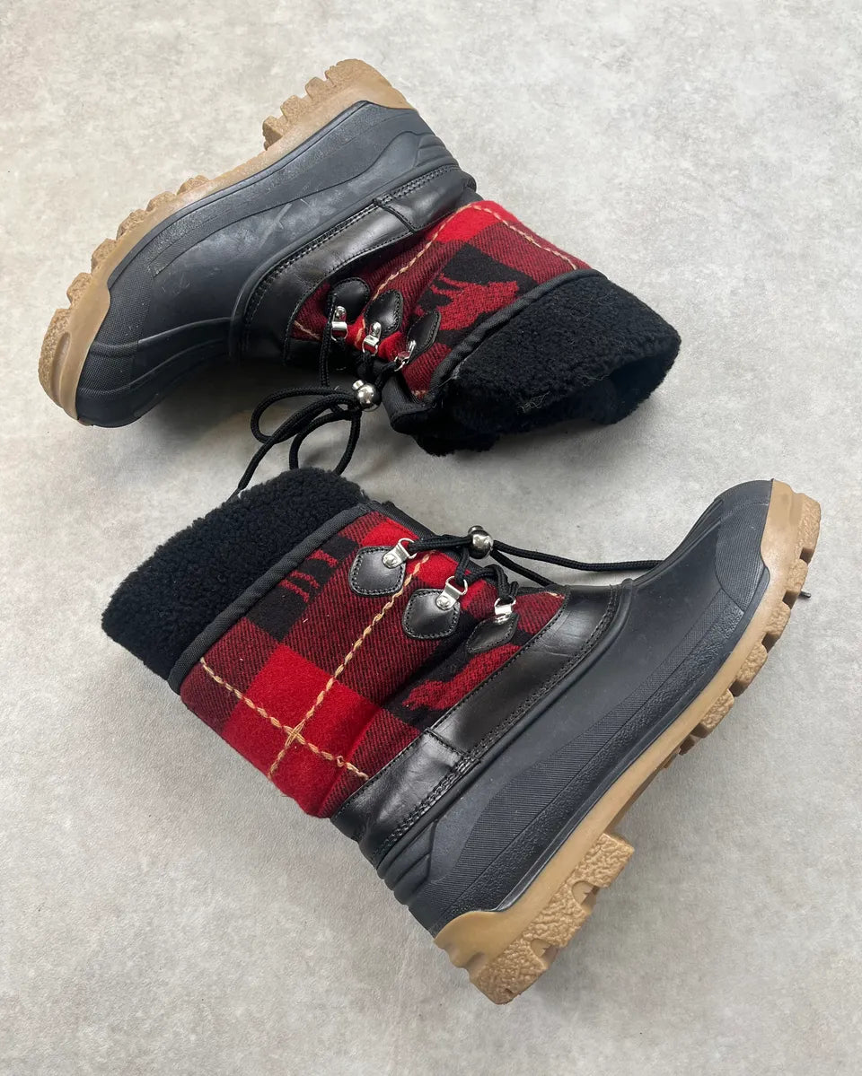 Dsquared2 Black & Red Tartan Snow Boots NrbBLIO 3