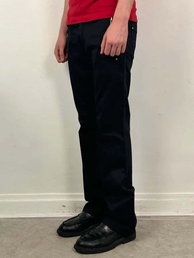 AW2002 Dsquared2 Black Buttoned Zip Bootleg Pants YqRWesa 3