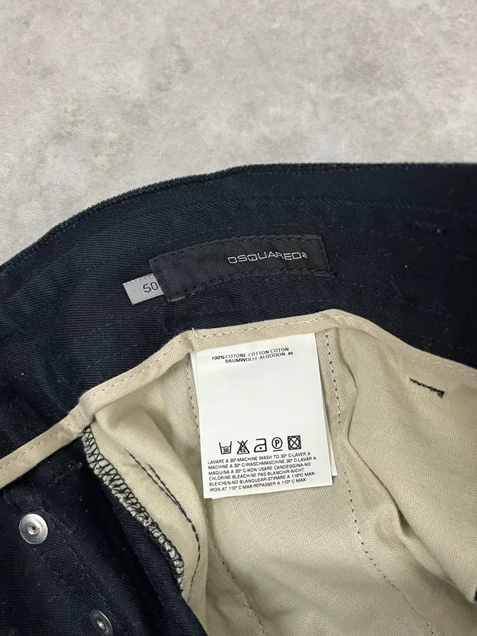 AW2002 Dsquared2 Black Buttoned Zip Bootleg Pants YqRWesa 10