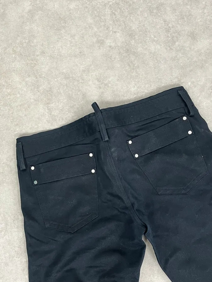 AW2002 Dsquared2 Black Buttoned Zip Bootleg Pants YqRWesa 7