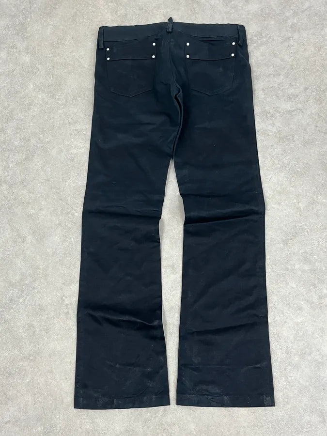 AW2002 Dsquared2 Black Buttoned Zip Bootleg Pants YqRWesa 6