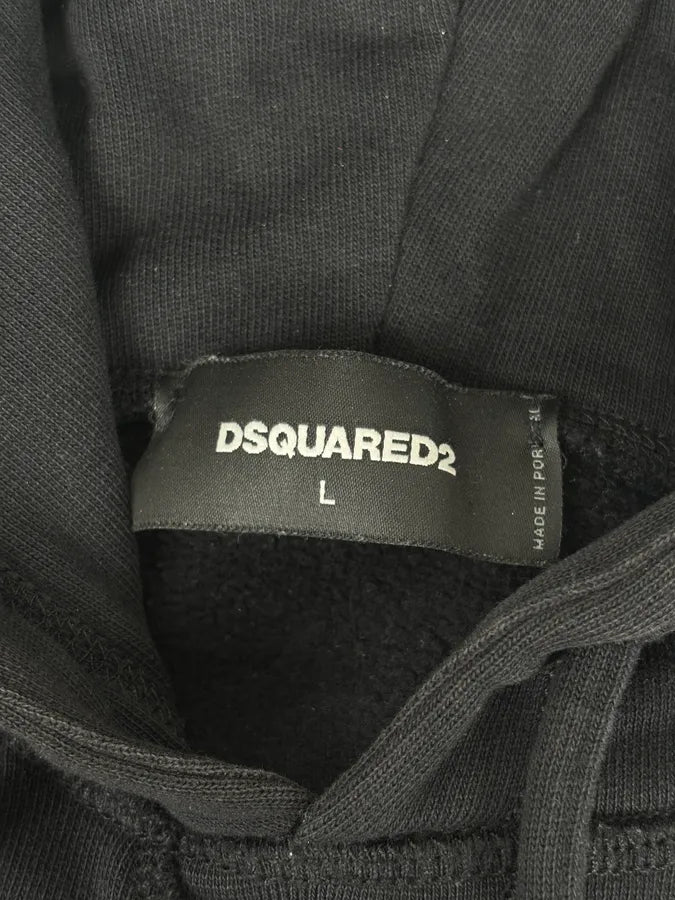 SS2017 Dsquared2 Black Newspapers Logo Hoodie BSQktYT 7